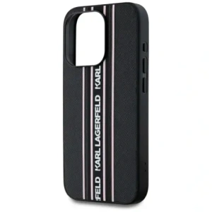 Kup Karl Lagerfeld Saffiano Athleisure Stripes Cord Apple iPhone 15 Pro Max negru-roz - KLD22030 - {ean13} - Sklep Home Screen