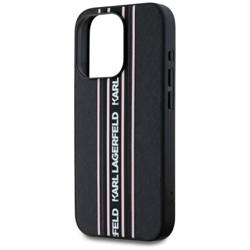 Kup Karl Lagerfeld Saffiano Athleisure Pruhy Cord Apple iPhone 15 Pro Max černá-růžová - KLD22030 - {ean13} - Sklep Home Screen