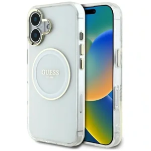 Buy Guess IML Metal Colored Circle Classic Logo MagSafe Apple iPhone 16 white - GUE4544 - {ean13} - Home Screen Store Europe