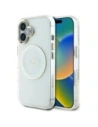 Guess IML Metal Colored Circle Classic Logo MagSafe Apple iPhone 16 white