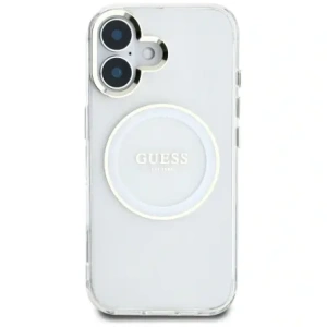 Buy Guess IML Metal Colored Circle Classic Logo MagSafe Apple iPhone 16 white - GUE4544 - {ean13} - Home Screen Store Europe