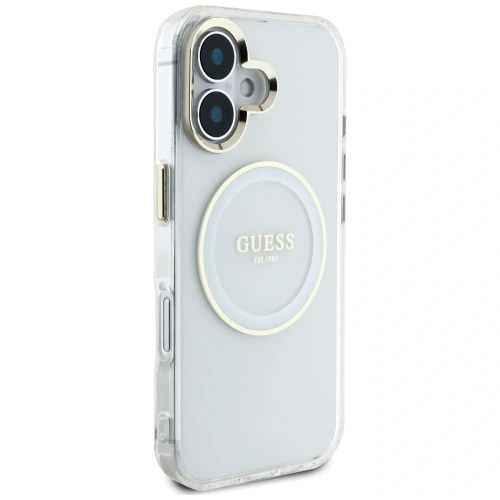 Kup Etui Guess IML Metal Colored Circle Classic Logo MagSafe do Apple iPhone 16 biały - GUE4544 - {ean13} - Sklep Home Screen