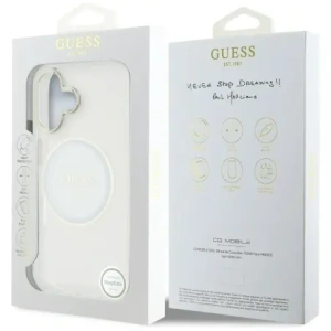 Buy Guess IML Metal Colored Circle Classic Logo MagSafe Apple iPhone 16 white - GUE4544 - {ean13} - Home Screen Store Europe
