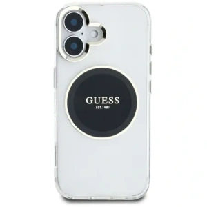 Buy Guess IML Metal Colored Circle Classic Logo MagSafe Apple iPhone 16 black - GUE4545 - {ean13} - Home Screen Store Europe
