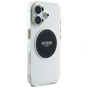 Buy Guess IML Metal Colored Circle Classic Logo MagSafe Apple iPhone 16 black - GUE4545 - {ean13} - Home Screen Store Europe
