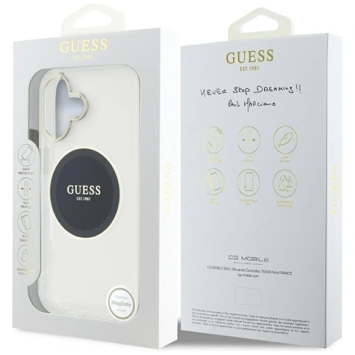Kup Etui Guess IML Metal Colored Circle Classic Logo MagSafe do Apple iPhone 16 czarny - GUE4545 - {ean13} - Sklep Home Screen