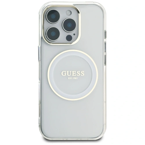 Kup Etui Guess IML Metal Colored Circle Classic Logo MagSafe do Apple iPhone 16 Pro biały - GUE4546 - {ean13} - Sklep Home Screen