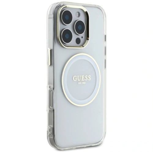 Kup Etui Guess IML Metal Colored Circle Classic Logo MagSafe do Apple iPhone 16 Pro biały - GUE4546 - {ean13} - Sklep Home Screen