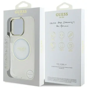 Buy Guess IML Metal Colored Circle Classic Logo MagSafe Apple iPhone 16 Pro white - GUE4546 - {ean13} - Home Screen Store Europe