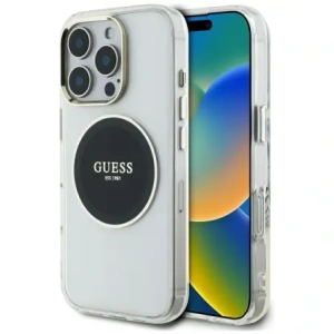 Buy Guess IML Metal Colored Circle Classic Logo MagSafe Apple iPhone 16 Pro black - GUE4547 - {ean13} - Home Screen Store Europe