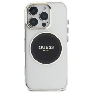 Buy Guess IML Metal Colored Circle Classic Logo MagSafe Apple iPhone 16 Pro black - GUE4547 - {ean13} - Home Screen Store Europe