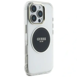 Buy Guess IML Metal Colored Circle Classic Logo MagSafe Apple iPhone 16 Pro black - GUE4547 - {ean13} - Home Screen Store Europe