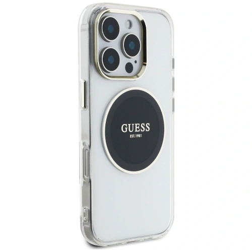 Buy Guess IML Metal Colored Circle Classic Logo MagSafe Apple iPhone 16 Pro black - GUE4547 - {ean13} - Home Screen Store Europe