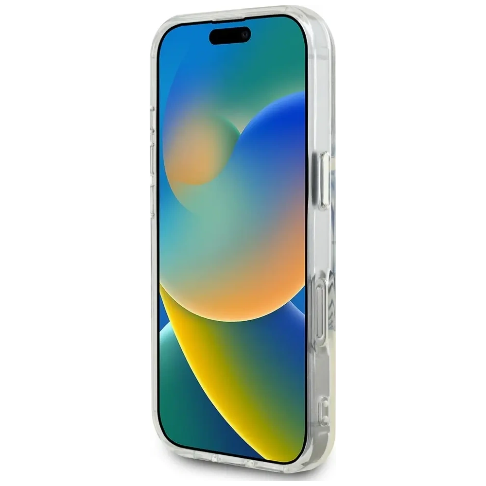 Etui Guess IML Metal Colored Circle Classic Logo MagSafe do Apple iPhone 16 Pro czarny