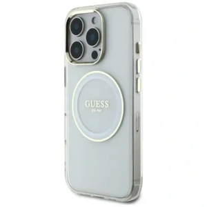 Buy Guess IML Metal Colored Circle Classic Logo MagSafe Apple iPhone 16 Pro Max white - GUE4548 - {ean13} - Home Screen Store Europe