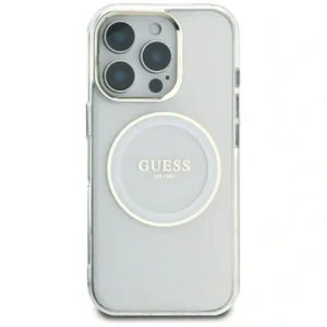 Buy Guess IML Metal Colored Circle Classic Logo MagSafe Apple iPhone 16 Pro Max white - GUE4548 - {ean13} - Home Screen Store Europe