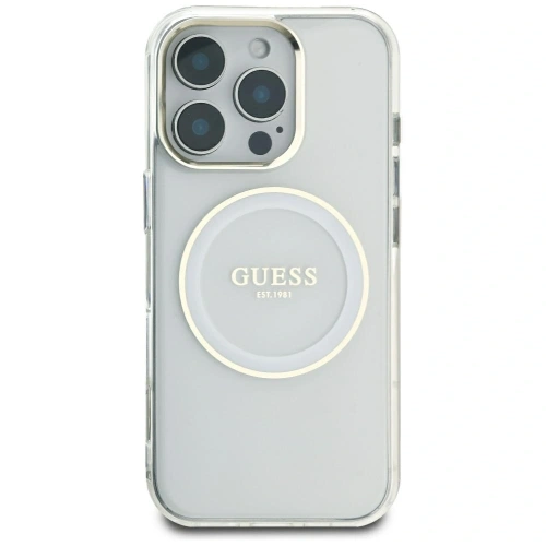 Buy Guess IML Metal Colored Circle Classic Logo MagSafe Apple iPhone 16 Pro Max white - GUE4548 - {ean13} - Home Screen Store Europe
