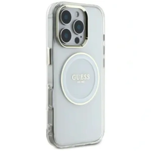 Buy Guess IML Metal Colored Circle Classic Logo MagSafe Apple iPhone 16 Pro Max white - GUE4548 - {ean13} - Home Screen Store Europe
