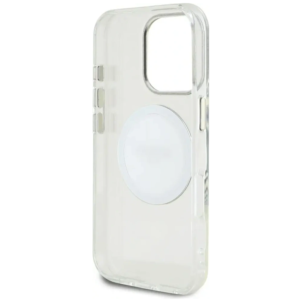 Etui Guess IML Metal Colored Circle Classic Logo MagSafe do Apple iPhone 16 Pro Max biały