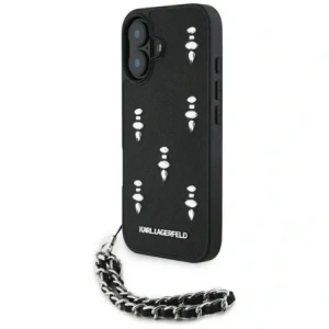 Buy Karl Lagerfeld Saffiano Crystals w/Chain Apple iPhone 16 black - KLD22031 - {ean13} - Home Screen Store Europe