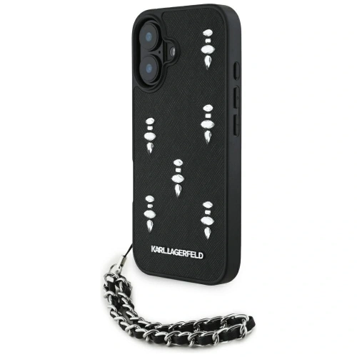 Kup Etui Karl Lagerfeld Saffiano Crystals w/Chain do Apple iPhone 16 czarny - KLD22031 - {ean13} - Sklep Home Screen