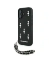 Karl Lagerfeld Saffiano Crystals lánccal Apple iPhone 16 fekete