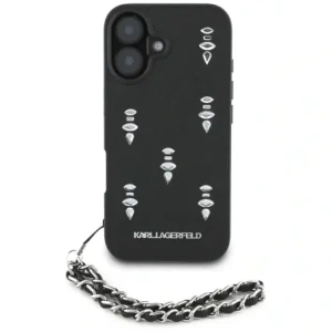 Buy Karl Lagerfeld Saffiano Crystals w/Chain Apple iPhone 16 black - KLD22031 - {ean13} - Home Screen Store Europe