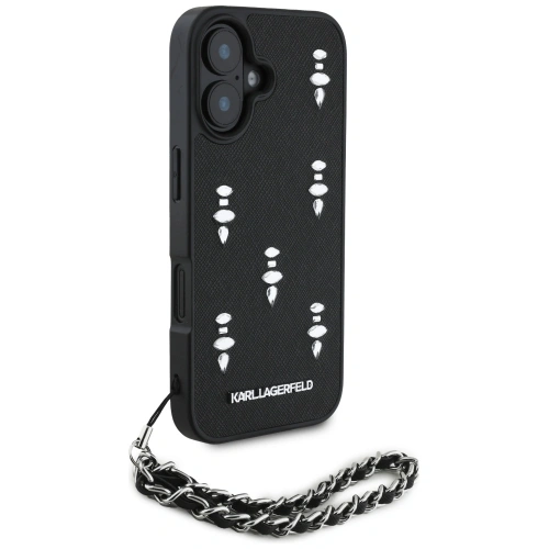 Buy Karl Lagerfeld Saffiano Crystals w/Chain Apple iPhone 16 black - KLD22031 - {ean13} - Home Screen Store Europe
