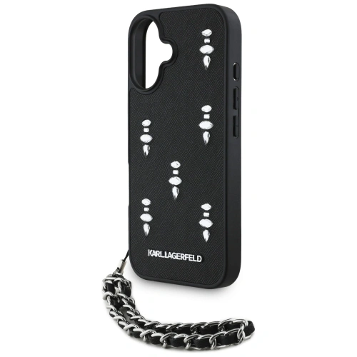 Kup Etui Karl Lagerfeld Saffiano Crystals w/Chain do Apple iPhone 16 czarny - KLD22031 - {ean13} - Sklep Home Screen