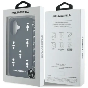 Buy Karl Lagerfeld Saffiano Crystals w/Chain Apple iPhone 16 black - KLD22031 - {ean13} - Home Screen Store Europe