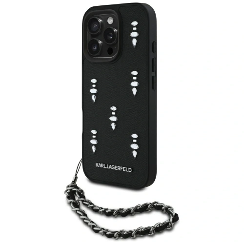 Buy Karl Lagerfeld Saffiano Crystals w/Chain Apple iPhone 16 Pro black - KLD22032 - {ean13} - Home Screen Store Europe