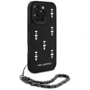 Kup Etui Karl Lagerfeld Saffiano Crystals w/Chain do Apple iPhone 16 Pro czarny - KLD22032 - {ean13} - Sklep Home Screen