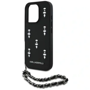 Kup Etui Karl Lagerfeld Saffiano Crystals w/Chain do Apple iPhone 16 Pro czarny - KLD22032 - {ean13} - Sklep Home Screen