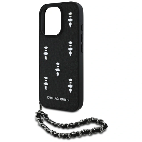 Buy Karl Lagerfeld Saffiano Crystals w/Chain Apple iPhone 16 Pro black - KLD22032 - {ean13} - Home Screen Store Europe