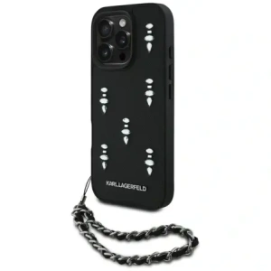Kup Etui Karl Lagerfeld Saffiano Crystals w/Chain do Apple iPhone 16 Pro Max czarny - KLD22033 - {ean13} - Sklep Home Screen
