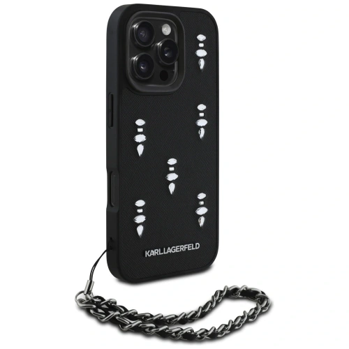 Buy Karl Lagerfeld Saffiano Crystals w/Chain Apple iPhone 16 Pro Max black - KLD22033 - {ean13} - Home Screen Store Europe
