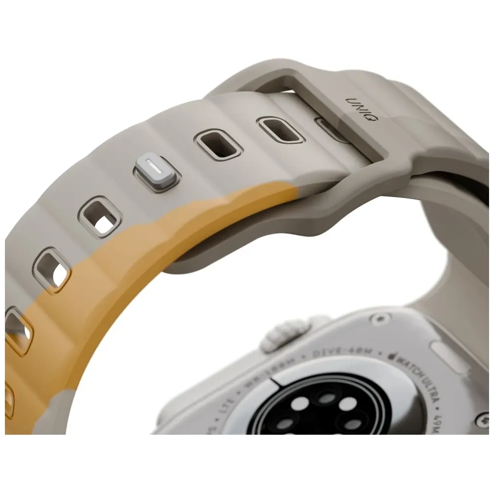 Pasek UNIQ Stride De Rubber do Apple Watch 6/7/8/9/10/SE/Ultra 1/2 44/45/46/49mm beżowy