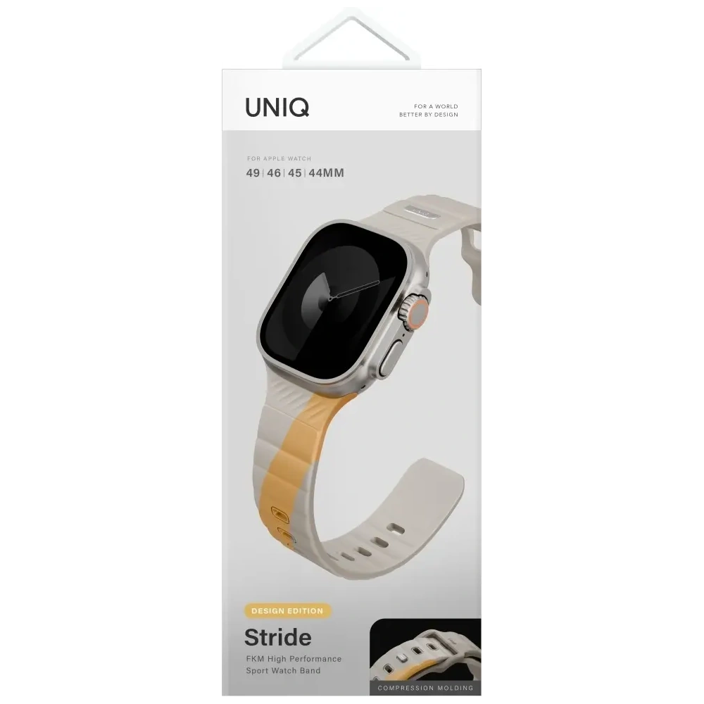 Pasek UNIQ Stride De Rubber do Apple Watch 6/7/8/9/10/SE/Ultra 1/2 44/45/46/49mm beżowy