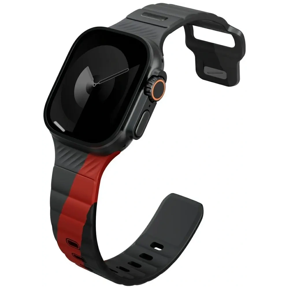 Pasek UNIQ Stride De Rubber do Apple Watch 6/7/8/9/10/SE/Ultra 1/2 44/45/46/49mm charcoal