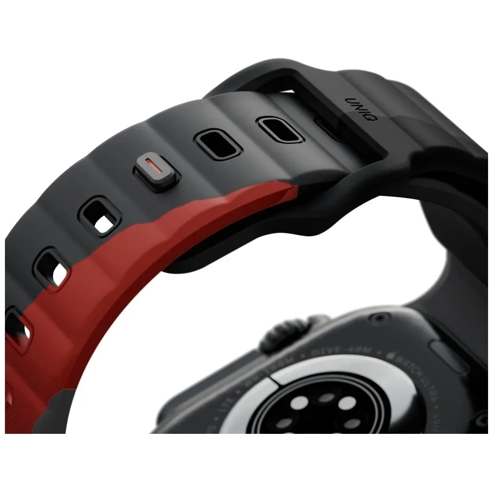Pasek UNIQ Stride De Rubber do Apple Watch 6/7/8/9/10/SE/Ultra 1/2 44/45/46/49mm charcoal