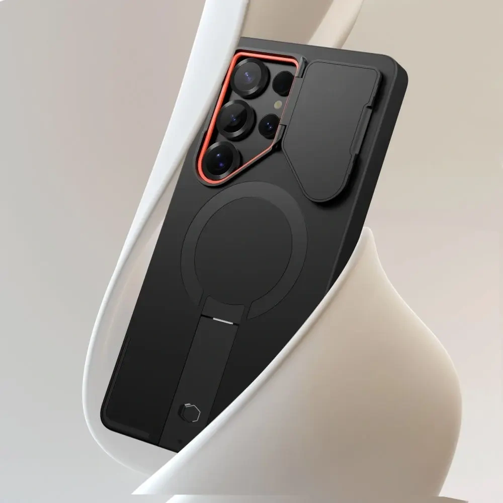 Etui Tech-Protect Kevlar Aura MagSafe Samsung Galaxy S25 Ultra Black/orange