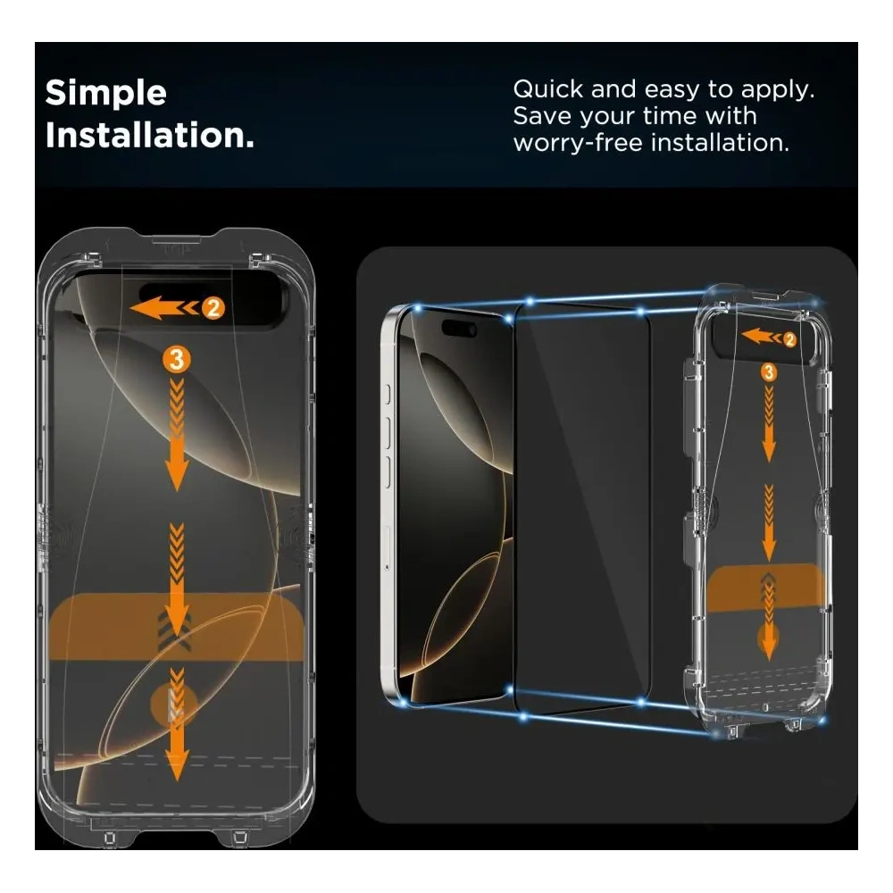 Szkło hartowane Tech-Protect Quick Set+ Apple iPhone 15 / 16 Black [2 PACK]