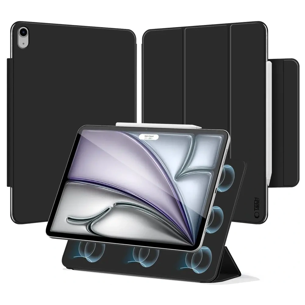Etui Tech-Protect Smartcase Magnetic Apple iPad Air 13" 2024 (6. generacji) / 13" 2025 (7. generacji) Clear [2 PACK] Black