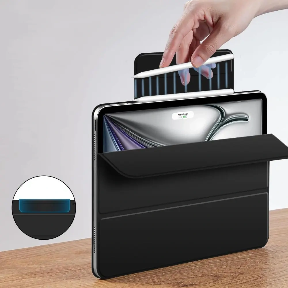 Etui Tech-Protect Smartcase Magnetic Apple iPad Air 13" 2024 (6. generacji) / 13" 2025 (7. generacji) Clear [2 PACK] Black