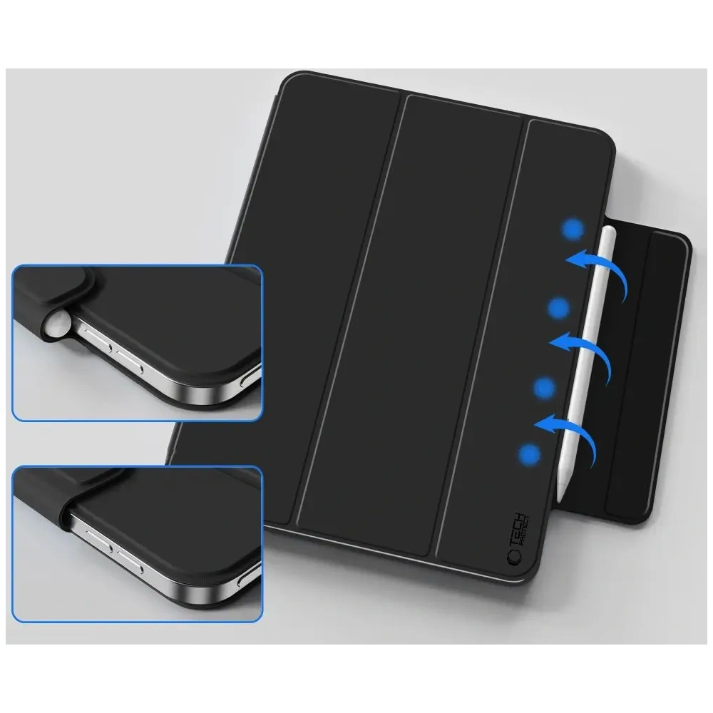 Etui Tech-Protect Smartcase Magnetic Apple iPad Air 13" 2024 (6. generacji) / 13" 2025 (7. generacji) Clear [2 PACK] Black