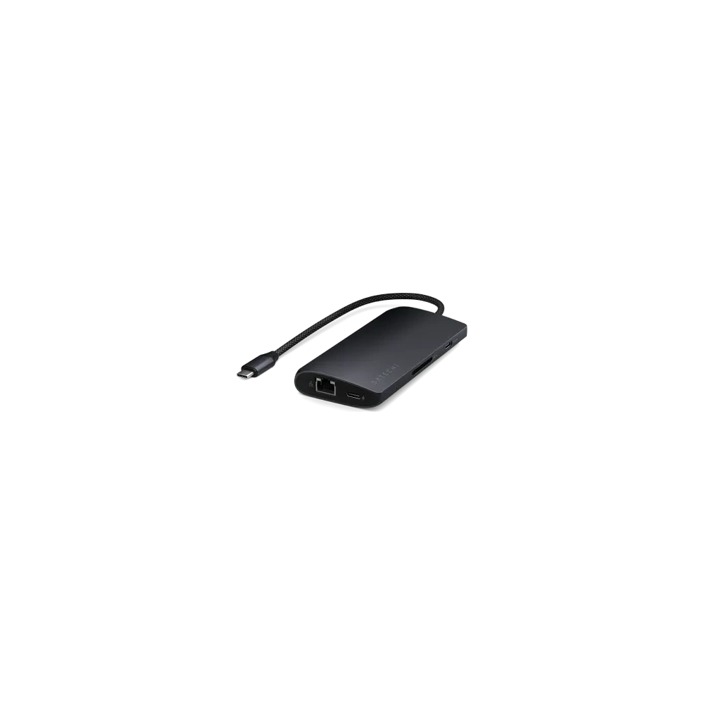 Adapter Satechi USB-C Multiport Adapter 8K USB-C / USB-A 3.2 Gen 1 5Gbps, 3xUSB-A 3.2 Gen 2 10Gbps, USB-C, HDMI, SD UHS-II, Ethernet (midnight)