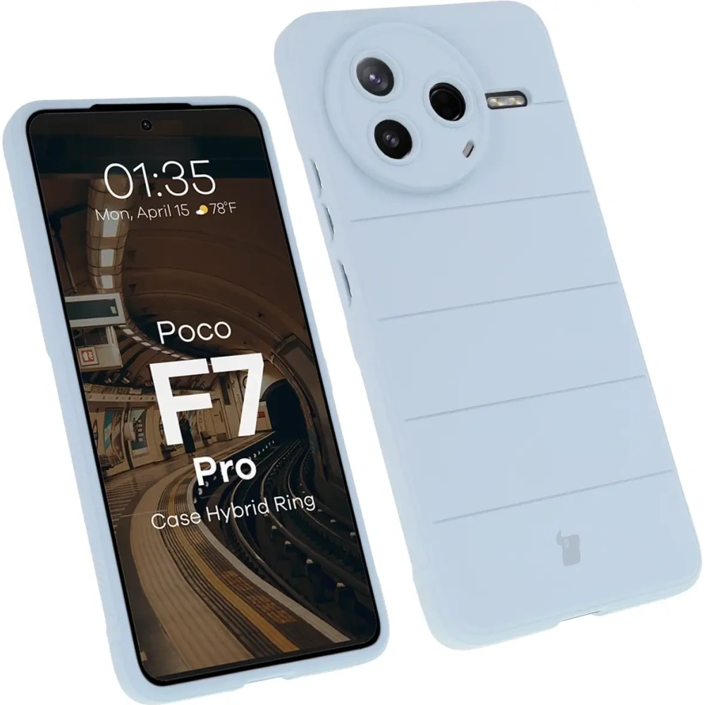 Pancerne etui Bizon Case Tur do Xiaomi Poco F7 Pro jasnoniebieskie