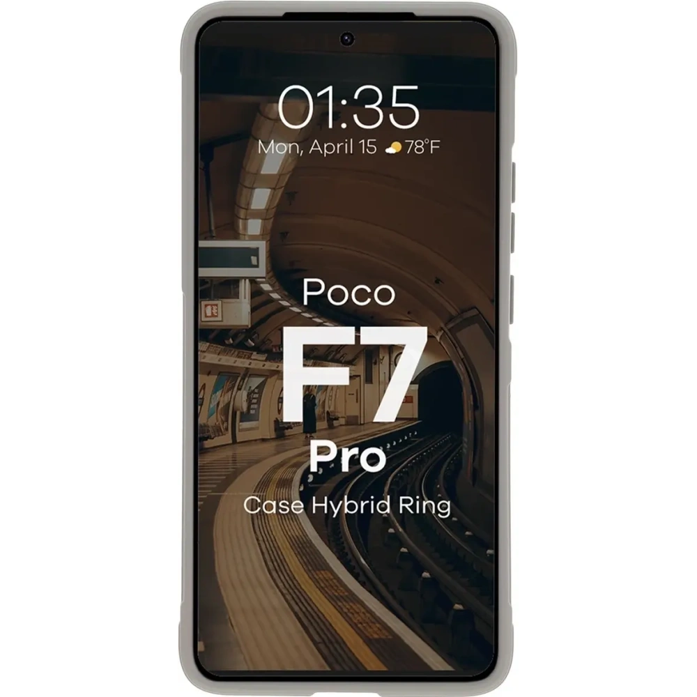 Pancerne etui Bizon Case Tur do Xiaomi Poco F7 Pro jasnoszare