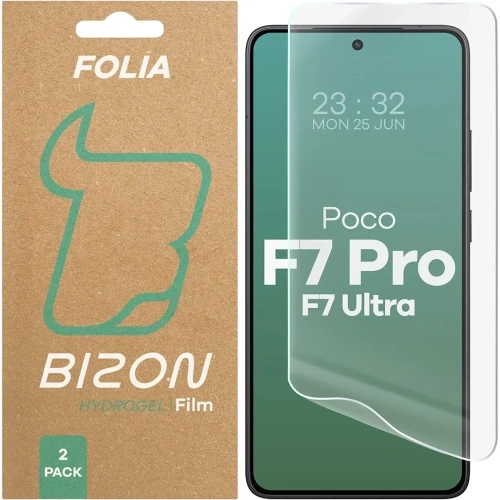 Kup Folia hydrożelowa na ekran Bizon Glass Hydrogel Front do Xiaomi Poco F7 Pro / F7 Ultra [2 PACK] - BIZ9061 - {ean13} - Sklep Home Screen