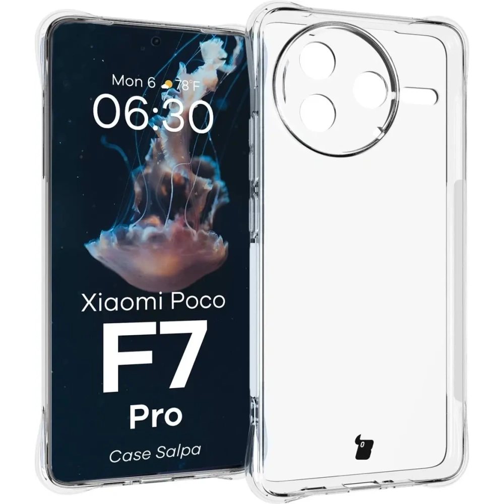 Elastyczne etui Bizon Case Salpa do Xiaomi Poco F7 Pro przezroczyste